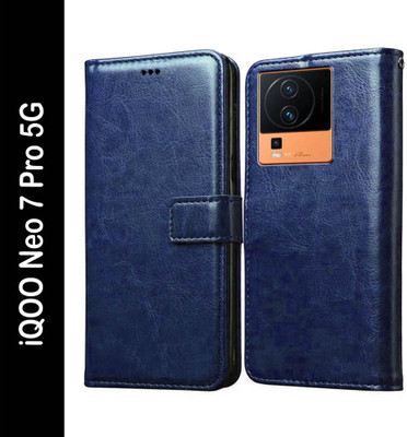 Casotec Flip Cover for iQOO Neo 7 Pro 5G, iQOO Neo 7 5G(Blue, Pack of: 1)