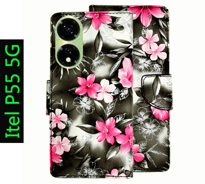 Toklot Flip Cover for Itel P55 5G(Black, Pack of: 1)