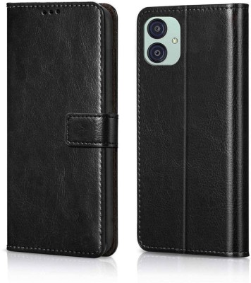 SUCH Flip Cover for SamsungM04 leather flip (Black, Shock Proof, Pack of: 1)(Black, Cases with Holder)