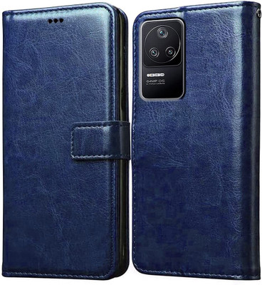 Coverage Flip Cover for POCO F4 5G(Blue, Pack of: 1)
