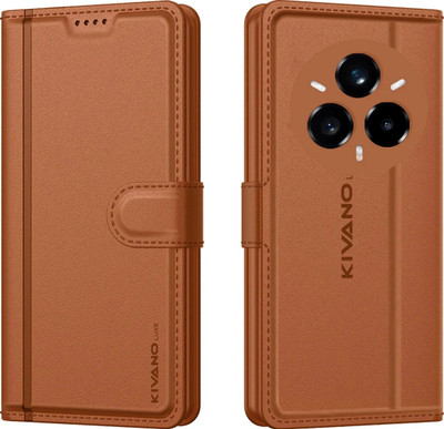 KIVANO LUXE Flip Cover for Realme P3 Pro 5G / Realme 14 Pro Plus 5G(Brown, Magnetic Case, Pack of: 1)