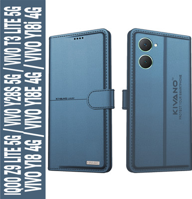 KIVANO Flip Cover for iQOO Z9 Lite / Vivo Y28S 5G / Vivo T3 Lite / Vivo Y18 / Vivo Y18e / Vivo Y18i / Vivo Y18t(Blue, Magnetic Case, Pack of: 1)