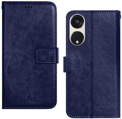 SUCH Flip Cover for Flip Cover for OPPO Reno8T 5G (Blue, Dual Protection, Pack of: 1)(Blue, Cases with Holder)