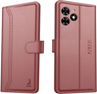 AIBEX Flip Cover for Tecno Spark Go 4G (2024)|Vegan PU Leather |Foldable Stand & Pocket |Magnetic Closure(Brown, Cases with Holder, Pack of: 1)
