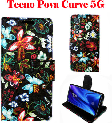 SHANNO Flip Cover for Tecno Pova Curve 5G(Black, Pack of: 1)