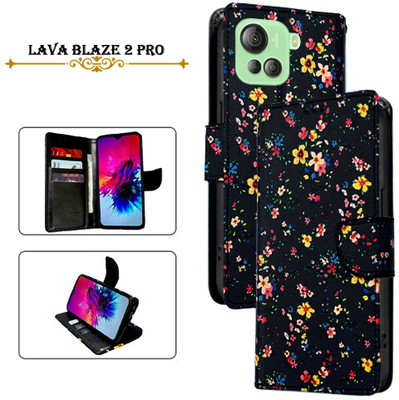 Cutemart Flip Cover for Lava Blaze 2 Pro(Black, Pack of: 1)