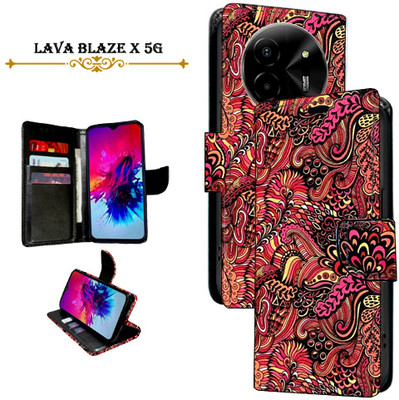 Mxkart Flip Cover for Lava Blaze X 5G(Red, Pack of: 1)