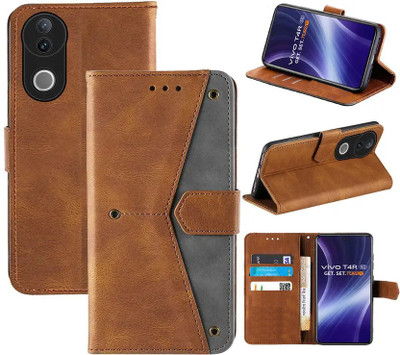 Aaghosh Flip Cover for Vivo T4R 5G, vivo V50 5G, Vivo V50e 5G(Brown, Shock Proof, Pack of: 1)