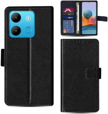 Kalua Mall Flip Cover for Infinix Smart 7 pouch cover | Infinix X6517 pouch cover | Black(Black, Magnetic Case, Pack of: 1)