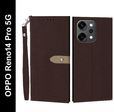 Wynhard Flip Cover for OPPO Reno14 Pro 5G(Brown, Grip Case, Pack of: 1)