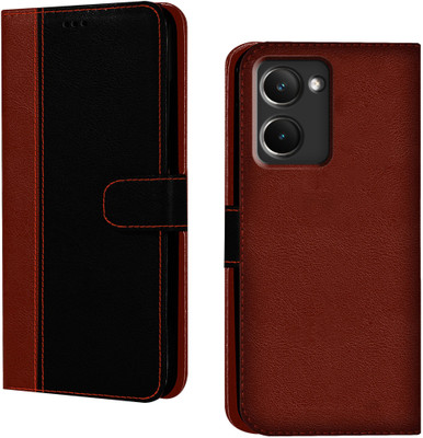 HUPSHY Flip Cover for RealMe P3 Ultra 5G(Black, Brown, Dual Protection, Pack of: 1)