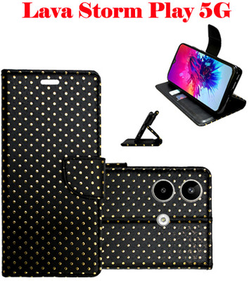Shanno Enterprises Flip Cover for Lava Storm Play 5G(Black, Pack of: 1)