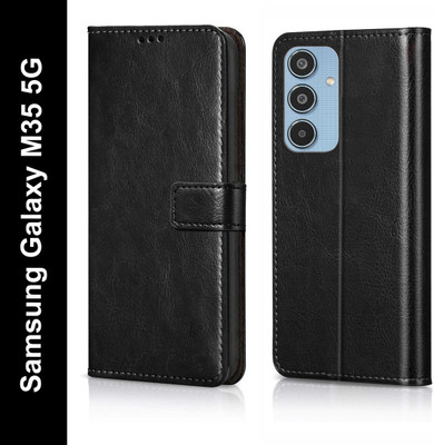 Flocculent Flip Cover for Samsung Galaxy M35 5G(Black, Shock Proof, Pack of: 1)