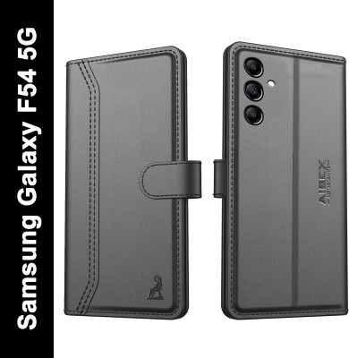 AIBEX Flip Cover for Samsung Galaxy F54 5G|Vegan PU Leather |Foldable Stand & Pocket(Black, Cases with Holder, Pack of: 1)