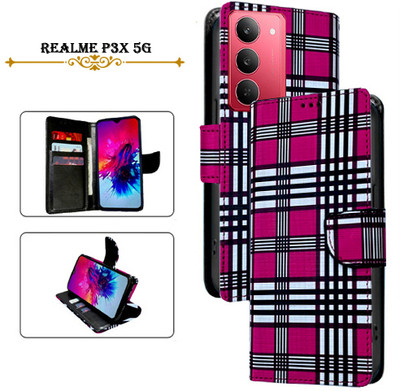 Cutemart Flip Cover for realme P3x 5G(Pink, Pack of: 1)