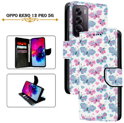 Asmart Flip Cover for Oppo Reno 12 Pro 5G(White, Pack of: 1)