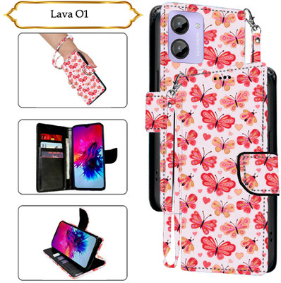 SALGO Flip Cover for Lava O1(Red, Pack of: 1)
