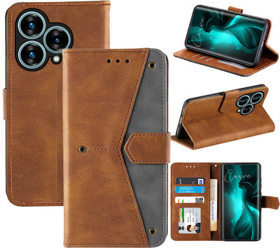 Autofocus Flip Cover for Lava Blaze Curve 5G(Brown, Camera Bump Protector, Pack of: 1)