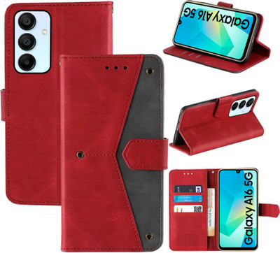 GLADLY Flip Cover for Samsung Galaxy A16 5G(Red, Shock Proof, Pack of: 1)