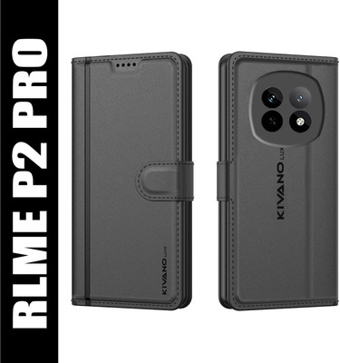 KIVANO LUXE Flip Cover for Realme P2 Pro 5G(Black, Magnetic Case, Pack of: 1)
