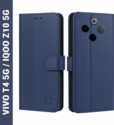 AIBEX Flip Cover for Vivo T4 5G / iQOO Z10 5G|Inbuilt Wallet & Card Slots | Premium Leather Magnetic Case(Blue, Card Holder, Pack of: 1)