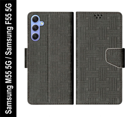 SBMS Flip Cover for Samsung Galaxy M55 5G / Samsung Galaxy F55 5G(Black, Shock Proof, Pack of: 1)