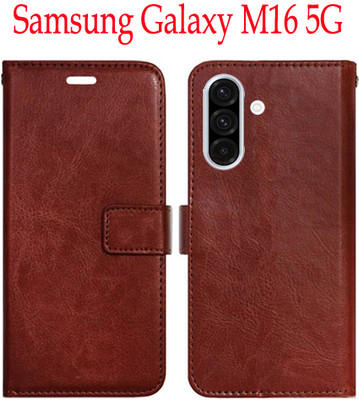 Toklot Flip Cover for Samsung Galaxy M16 5G(Brown, Pack of: 1)