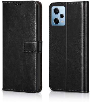 Cockcrow Flip Cover for Redmi Note 12 Pro 5G(Black, Shock Proof, Pack of: 1)