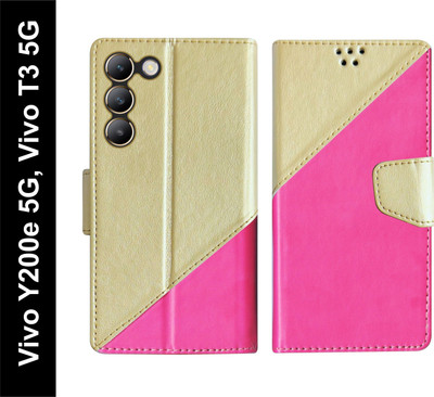 SBMS Flip Cover for Vivo Y200e 5G / Vivo T3 5G Back Cover Case with Magnatic Closure(Pink, Shock Proof, Pack of: 1)