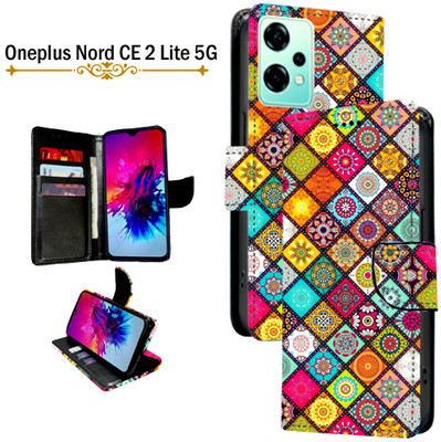 Cutemart Flip Cover for OnePlus Nord CE 2 Lite 5G(Orange, Pack of: 1)