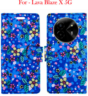 Toklot Flip Cover for Lava Blaze X 5G(Blue, Pack of: 1)