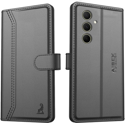 AIBEX Flip Cover for Samsung Galaxy A35 5G / Samsung Galaxy A55 5G|Premium Leather Finish | Magnetic Closure(Black, Magnetic Case, Pack of: 1)