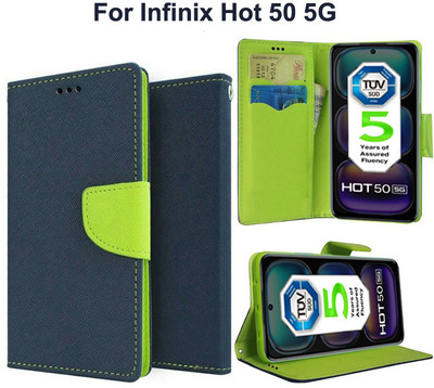 Carnage Flip Cover for Infinix Hot 50 5G(Blue, Cases with Holder, Pack of: 1)