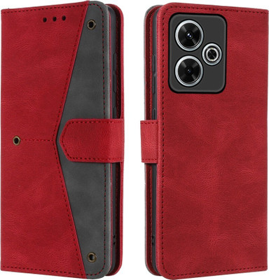 Aarov Flip Cover for Redmi 13 5G, POCO M6 Plus 5G(Red, Dual Protection, Pack of: 1)