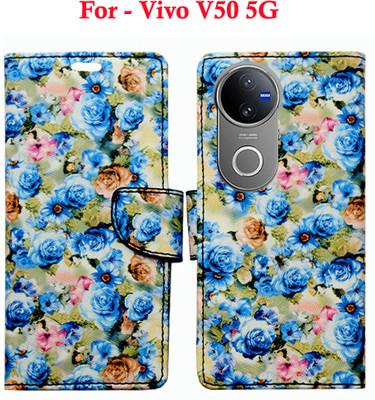 Toklot Flip Cover for Vivo V50 5G(Blue, Pack of: 1)