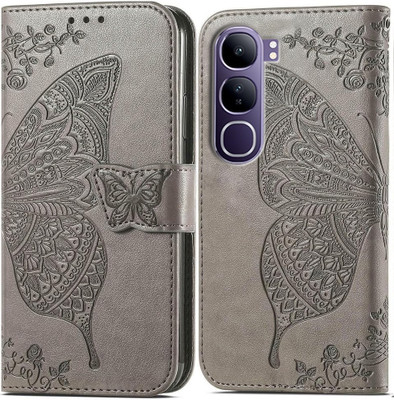 Clickcase Flip Cover for vivo V40 Lite 5G(Grey, Dual Protection)