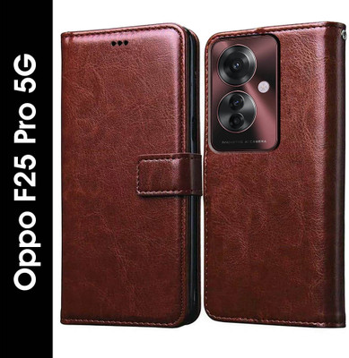 Casotec Flip Cover for Oppo F25 Pro 5G(Brown, Pack of: 1)
