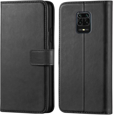 Casesily Flip Cover for Xiaomi Redmi Note 9 Pro Leather Wallet Case(Black, Cases with Holder, Pack of: 1)