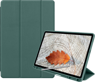 Lilpine Flip Cover for Samsung Galaxy Tab S6 Lite 10.4 inch(Green, Magnetic Case)