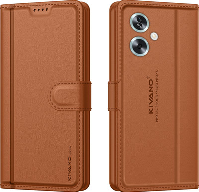KIVANO LUXE Flip Cover for Oppo A79 5G(Brown, Magnetic Case, Pack of: 1)
