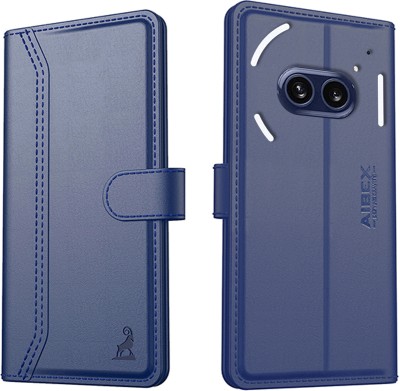 AIBEX Flip Cover for Nothing Phone (2a) 5G |Vegan PU Leather |Foldable Stand & Pocket(Blue, Cases with Holder, Pack of: 1)