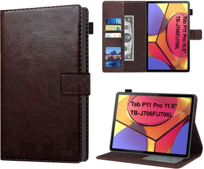 TGK Flip Cover for Lenovo Tab P11 Pro 11.5 inch(Brown, Dual Protection, Pack of: 1)