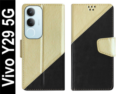 SBMS Flip Cover for Vivo Y29 5G Back Cover Case with Magnatic Closure(Black, Shock Proof, Pack of: 1)