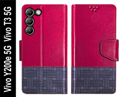 Telecase Flip Cover for Vivo Y200e 5G / Vivo T3 5G Back Cover Case with Magnatic Closure(Red, Shock Proof, Pack of: 1)