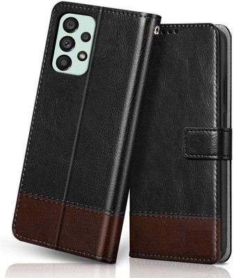 Winkel Flip Cover for Samsung Galaxy A73 5G(Black, Brown, Cases with Holder, Pack of: 1)