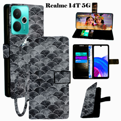 Mxkart Flip Cover for Realme 14T 5G(Black, Pack of: 1)