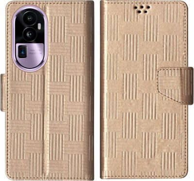 SScase Flip Cover for OPPO Reno10 Pro Plus 5G(Gold, Shock Proof, Pack of: 1)