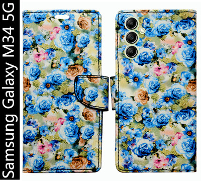 Toklot Flip Cover for Samsung Galaxy M34 5G(Blue, Pack of: 1)