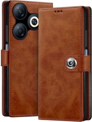 Fashionury Flip Cover for Infinix Smart 8 HD(Brown, Magnetic Case, Pack of: 1)