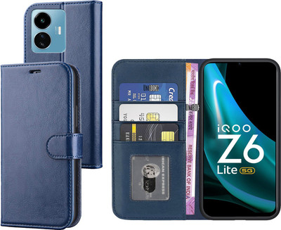 Unirock Flip Cover for iQOO Z6 Lite 5G(Blue, Dual Protection, Pack of: 1)